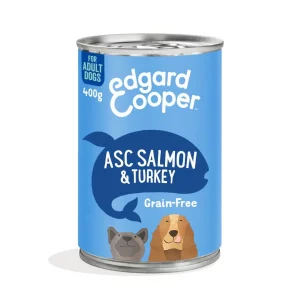 Lata de comida para perros con salmón y pavo sin cereales | Edgard & Cooper LOBITOS