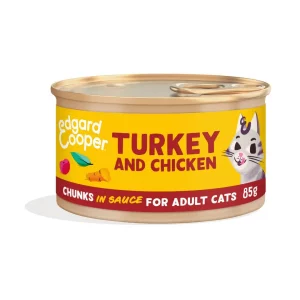 Trocitos de pavo y pollo sin cereales en salsa para gatos | Edgard & Cooper LOBITOS
