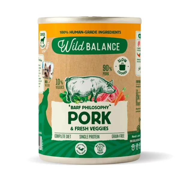 wildbalance Lata de Cerdo para perros 400g - Filosofía BARF